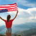 US DACA & Dreamer Act Immigrant waving American flag
